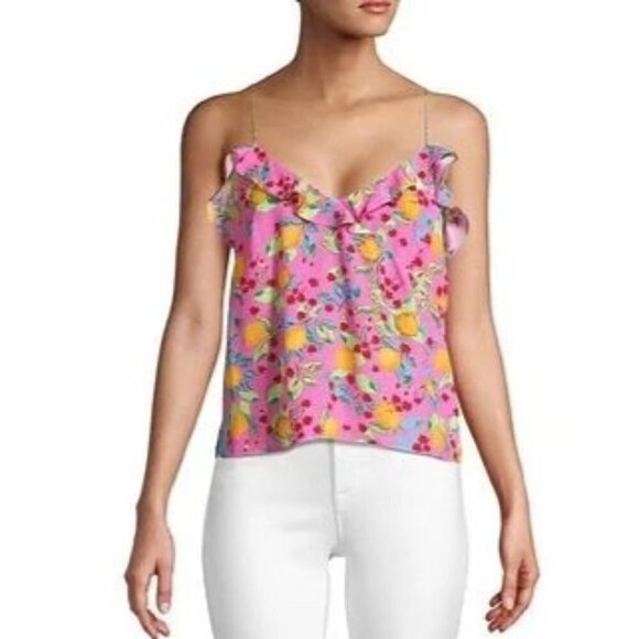 SALONI Ruffle 100% Silk Women Top Size 0 - Picture 1 of 8